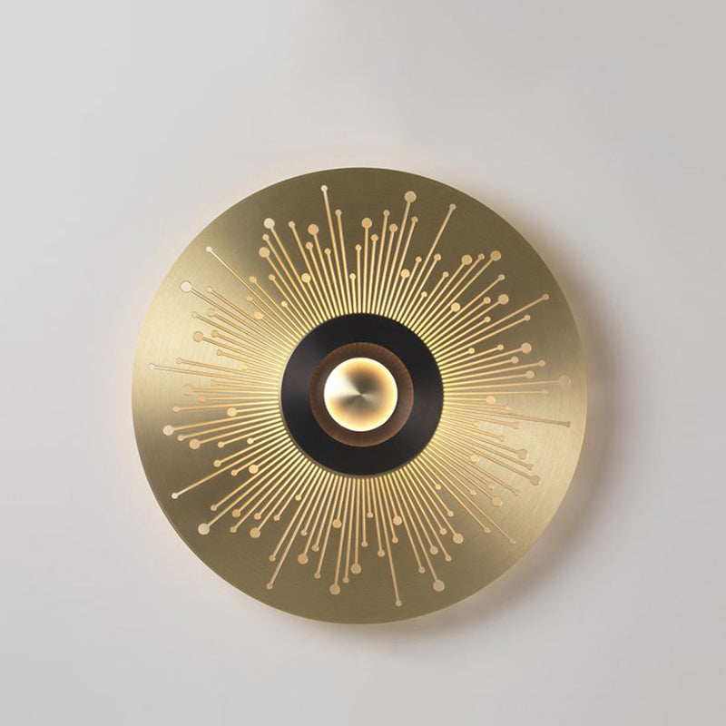 Luz de pared LED de aluminio en el aluminio en el moderno estilo de pared circular de hierro de lujo para espacios interiores
