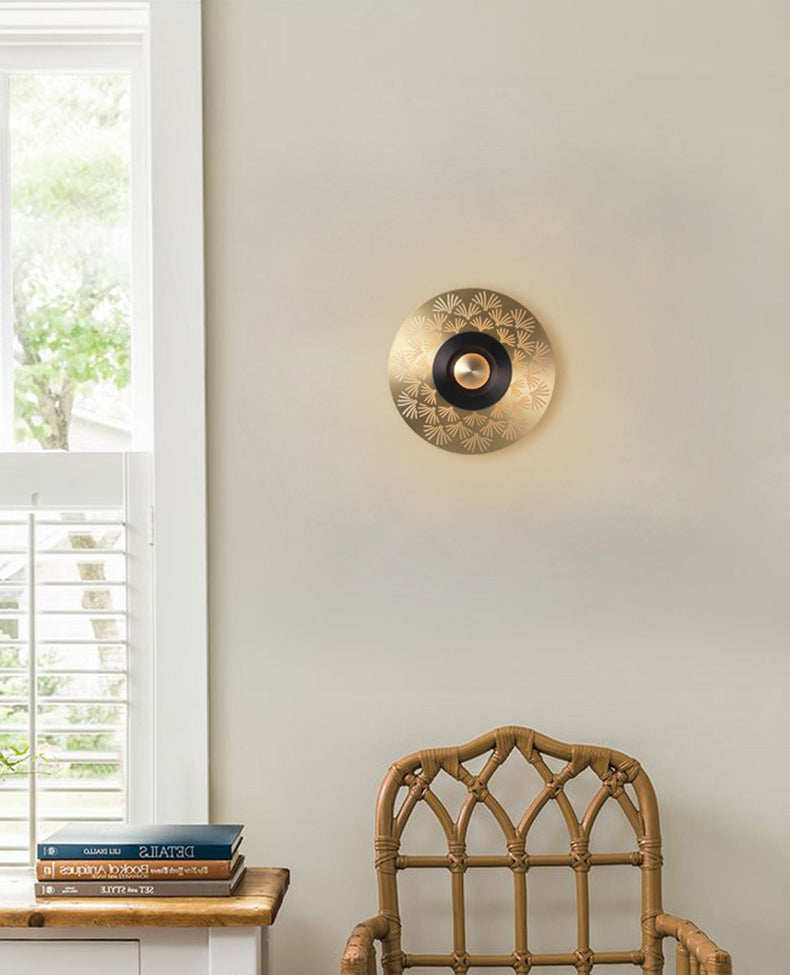 Luz de pared LED de aluminio en el aluminio en el moderno estilo de pared circular de hierro de lujo para espacios interiores