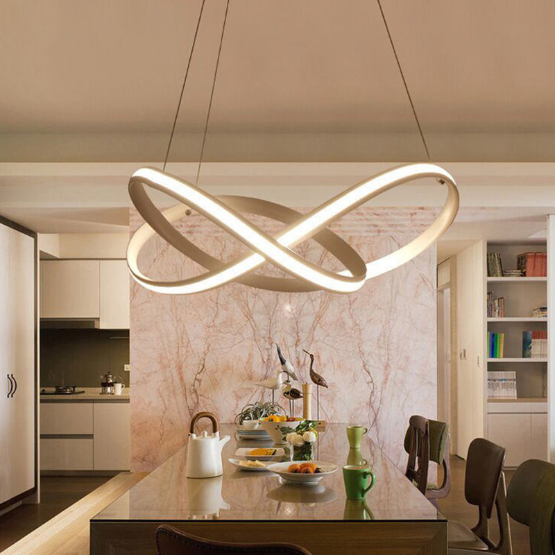 Lámpara de colgación lineal de aluminio LED minimalista moderno con sombra de silicona