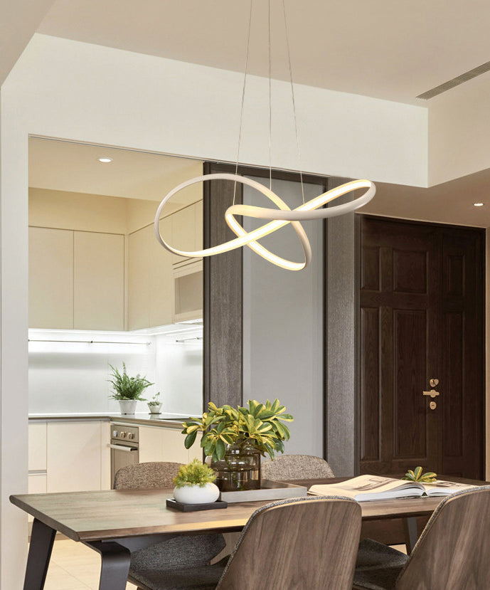 Lámpara de colgación lineal de aluminio LED minimalista moderno con sombra de silicona