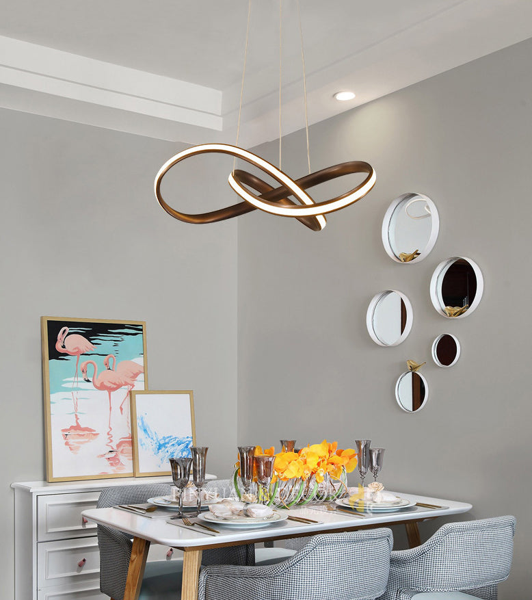 Lámpara de colgación lineal de aluminio LED minimalista moderno con sombra de silicona