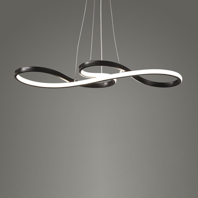 Modern Minimalist Indoor LED Pendant Light Aluminium Linear Hanging Lamp with Acrylic Shade