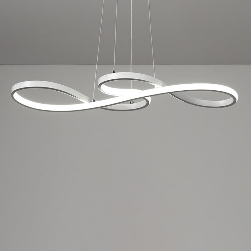 Modern Minimalist Indoor LED Pendant Light Aluminium Linear Hanging Lamp with Acrylic Shade