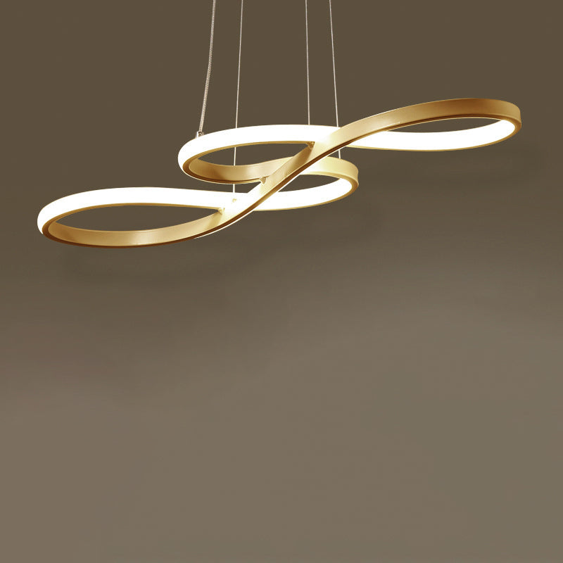 Modern Minimalist Indoor LED Pendant Light Aluminium Linear Hanging Lamp with Acrylic Shade