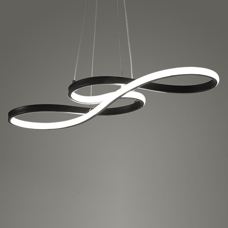 Modern Minimalist Indoor LED Pendant Light Aluminium Linear Hanging Lamp with Acrylic Shade
