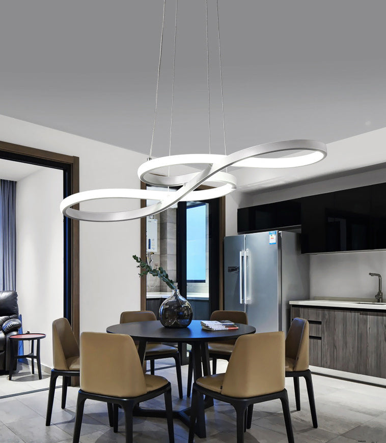 Modern Minimalist Indoor LED Pendant Light Aluminium Linear Hanging Lamp with Acrylic Shade