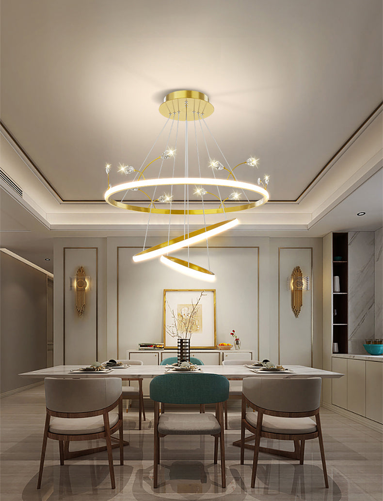 Gold Iron Hanging Pendant Lights Contemporary Hanging Lamps for Dining Room