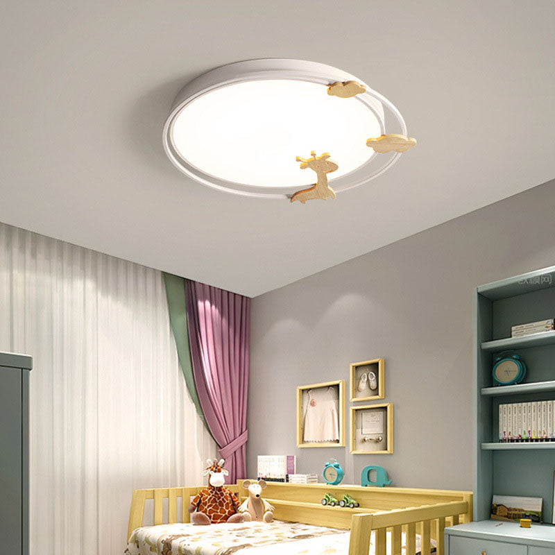 DEL Flush Mount Light Simplicité Metallic Child Room Flush Mount Ceiling Light