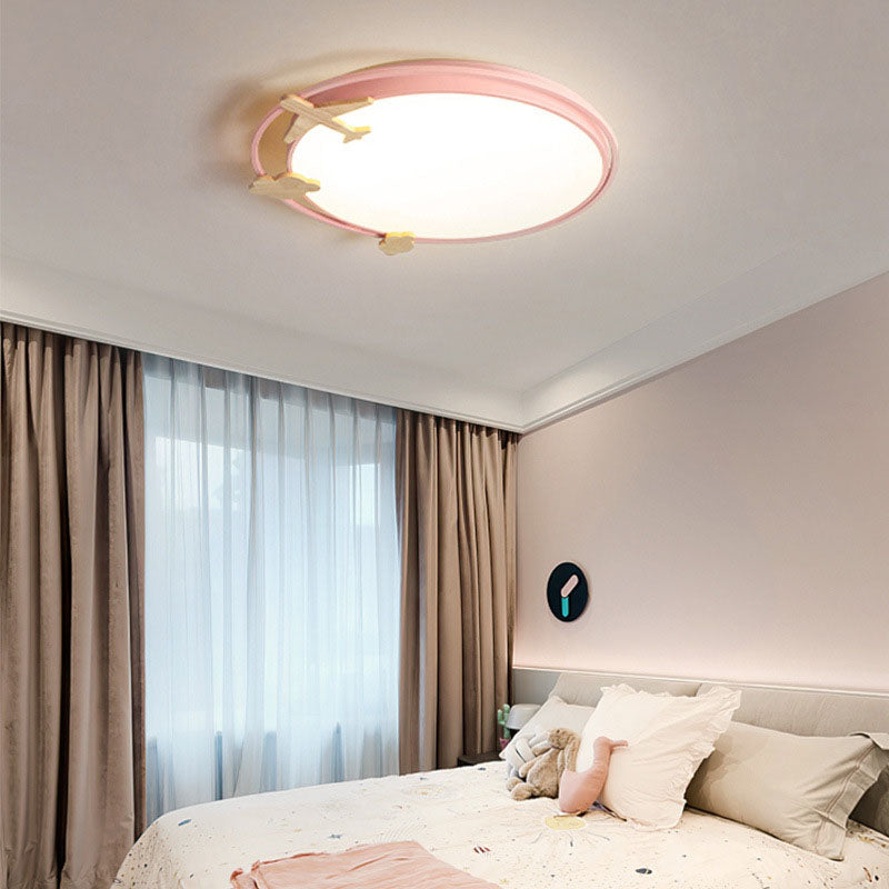 DEL Flush Mount Light Simplicité Metallic Child Room Flush Mount Ceiling Light