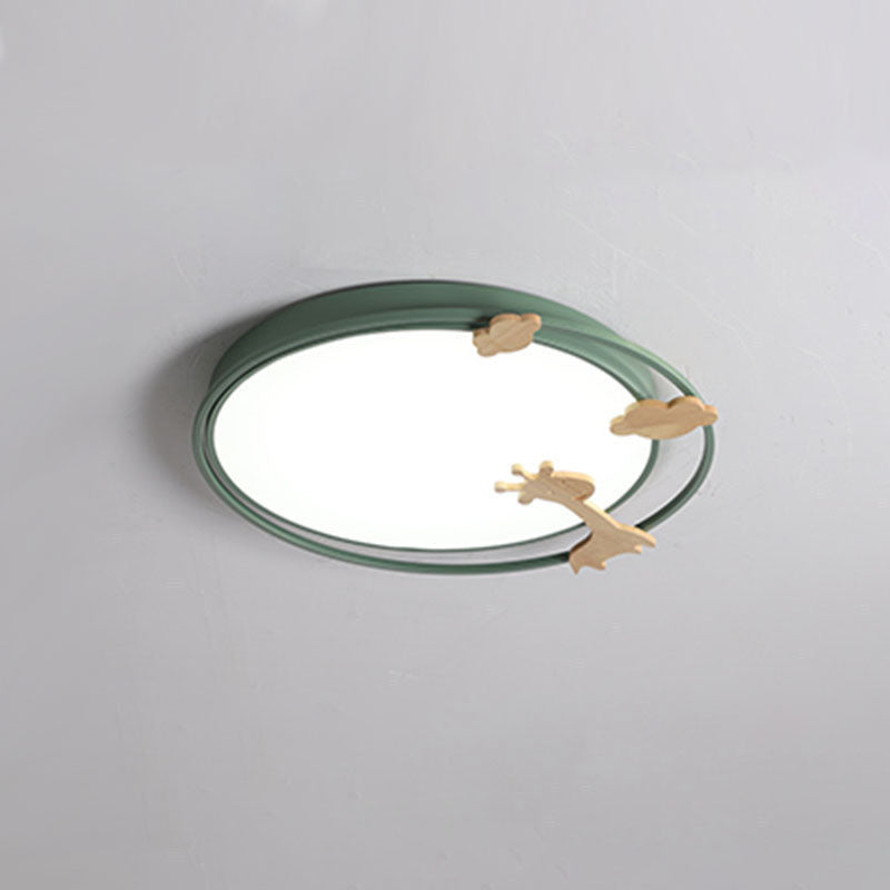 DEL Flush Mount Light Simplicité Metallic Child Room Flush Mount Ceiling Light