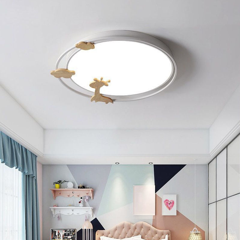 DEL Flush Mount Light Simplicité Metallic Child Room Flush Mount Ceiling Light