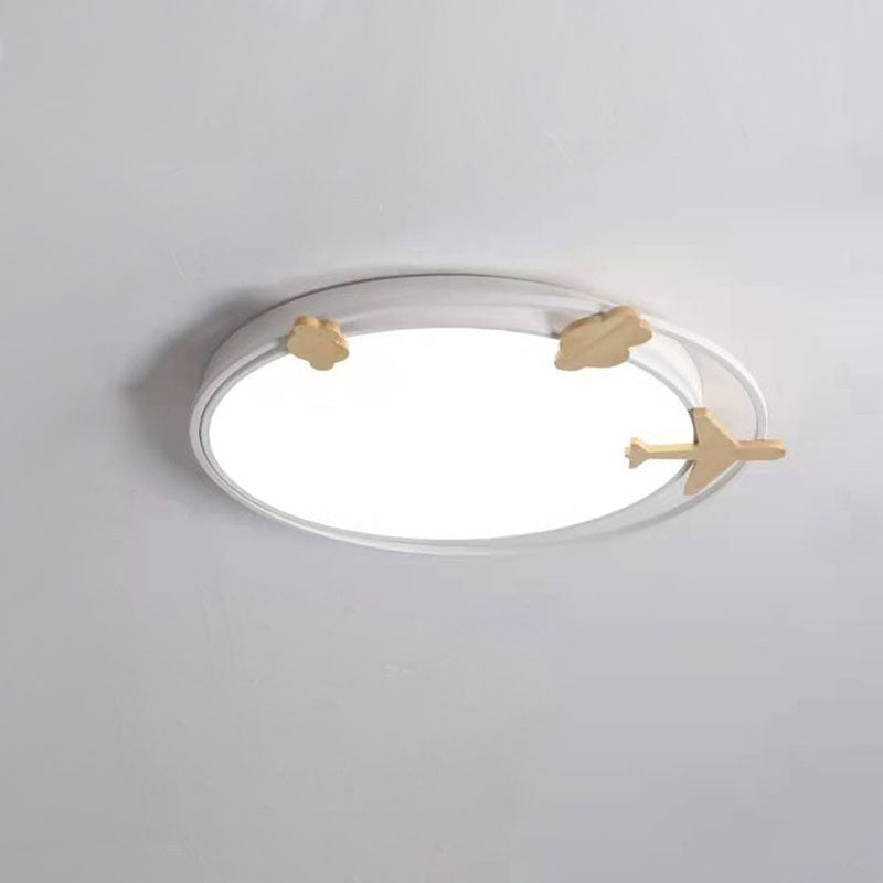 DEL Flush Mount Light Simplicité Metallic Child Room Flush Mount Ceiling Light