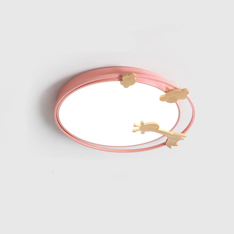 DEL Flush Mount Light Simplicité Metallic Child Room Flush Mount Ceiling Light