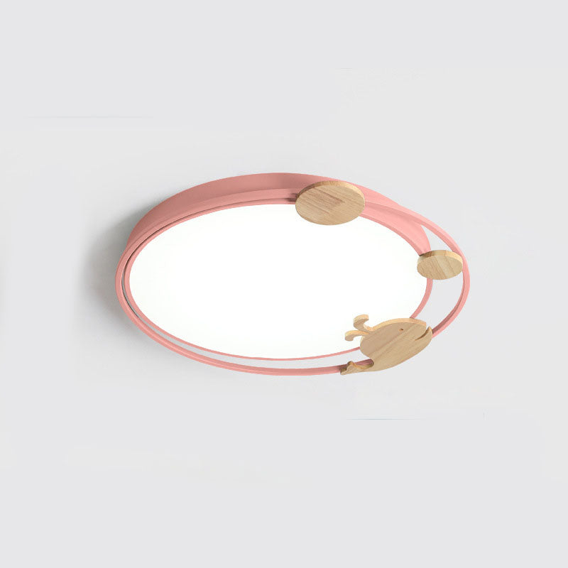 DEL Flush Mount Light Simplicité Metallic Child Room Flush Mount Ceiling Light