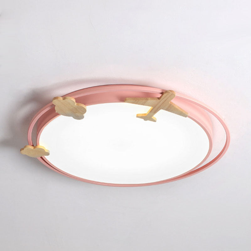 DEL Flush Mount Light Simplicité Metallic Child Room Flush Mount Ceiling Light