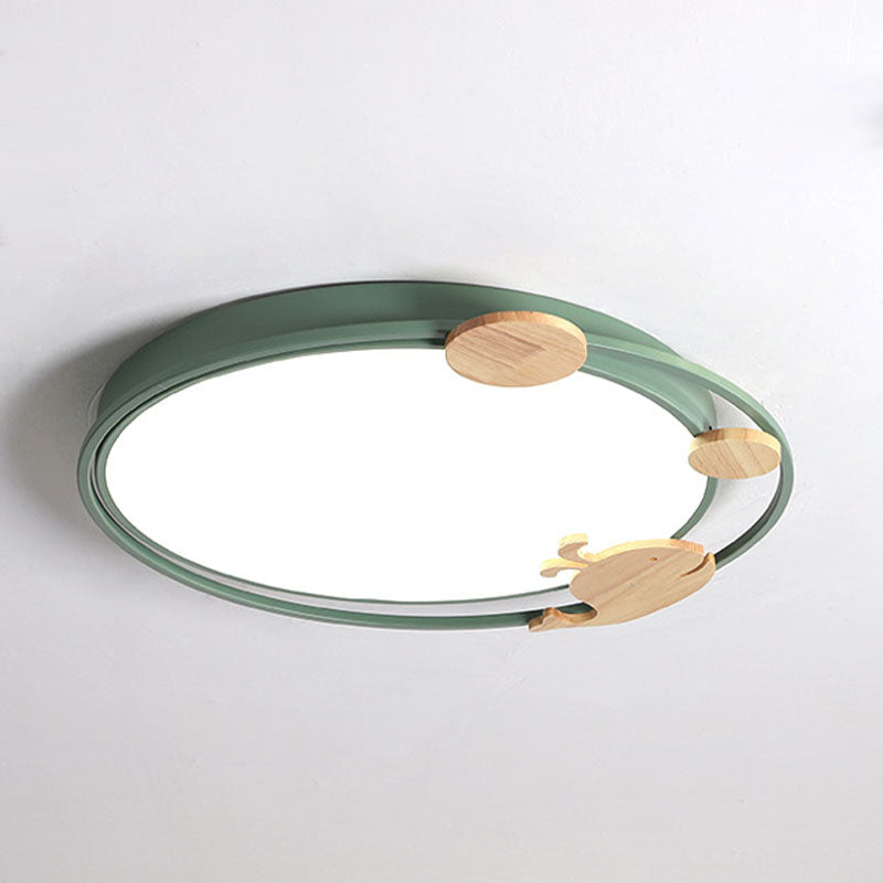 DEL Flush Mount Light Simplicité Metallic Child Room Flush Mount Ceiling Light