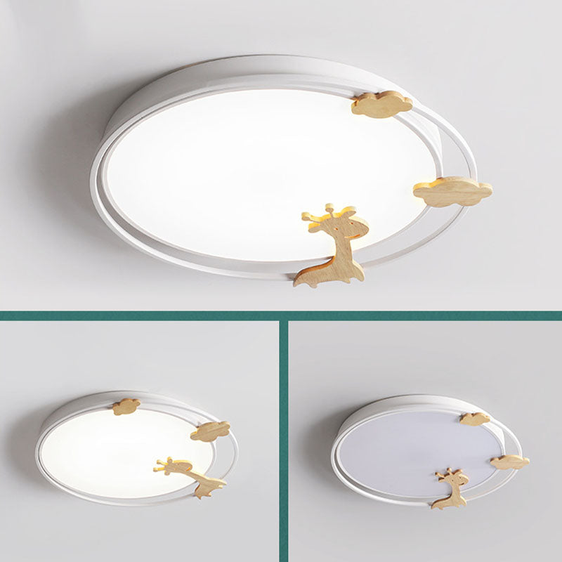 DEL Flush Mount Light Simplicité Metallic Child Room Flush Mount Ceiling Light
