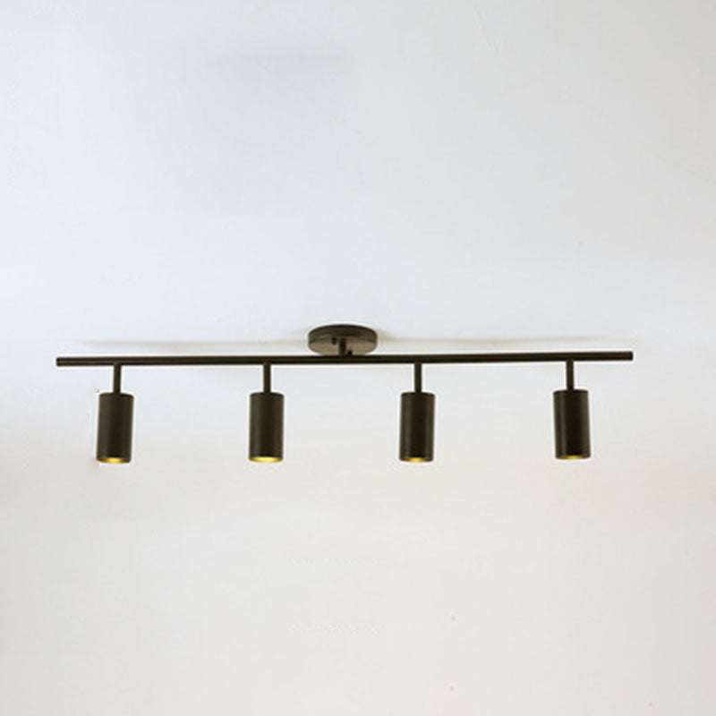 Cylinder Semi Flush Mount Light Fixture Contemporary Aluminum Ceiling Light Fixture for Living Room