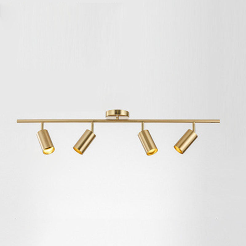 Cylinder Semi Flush Mount Light Fixture Contemporary Aluminum Ceiling Light Fixture for Living Room