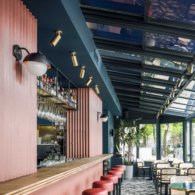 Cylinder Semi Flush Mount Light Fixture Contemporary Aluminum Ceiling Light Fixture for Living Room