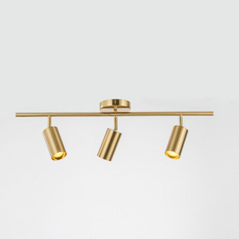 Cylinder Semi Flush Mount Light Fixture Contemporary Aluminum Ceiling Light Fixture for Living Room