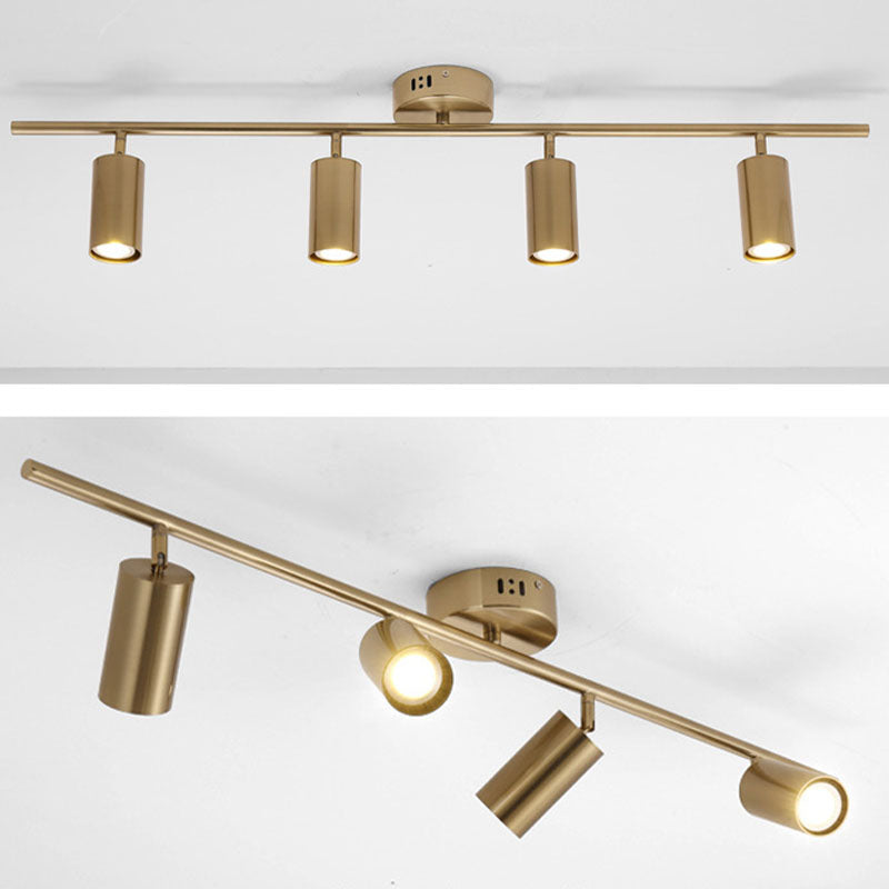 Cylinder Semi Flush Mount Light Fixture Contemporary Aluminum Ceiling Light Fixture for Living Room