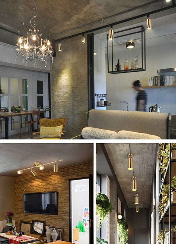 Cylinder Semi Flush Mount Light Fixture Contemporary Aluminum Ceiling Light Fixture for Living Room