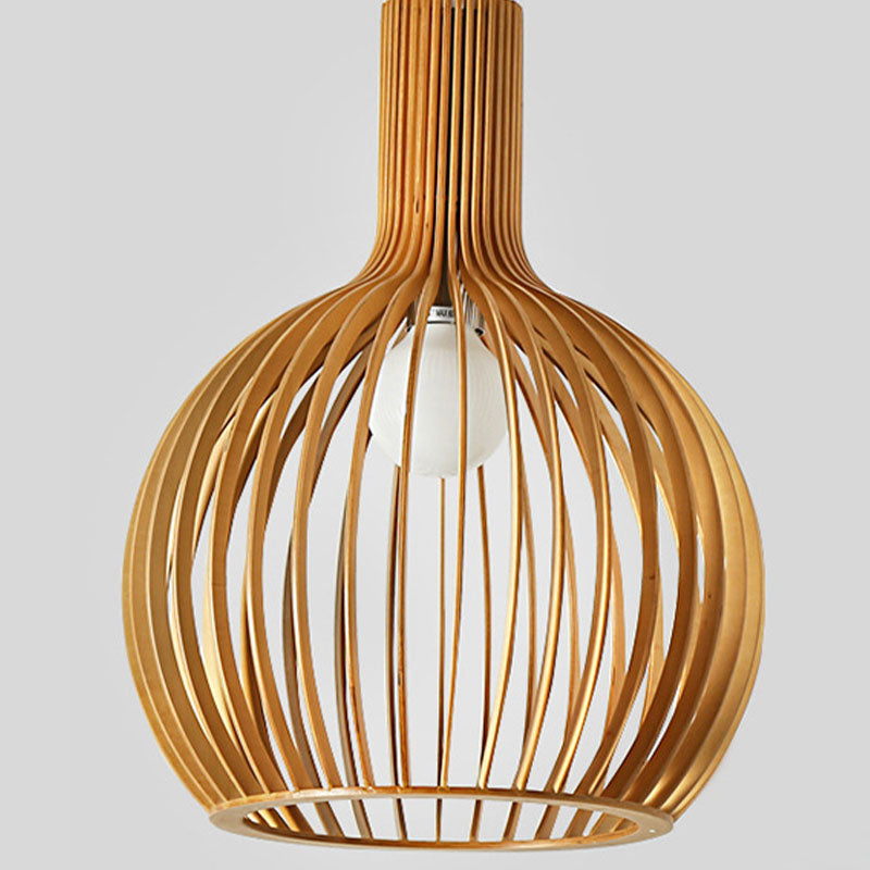 Chinese Dome Pendant Lighting Fixtures Rattan Hanging Light with Hanging Cord for Restaurant