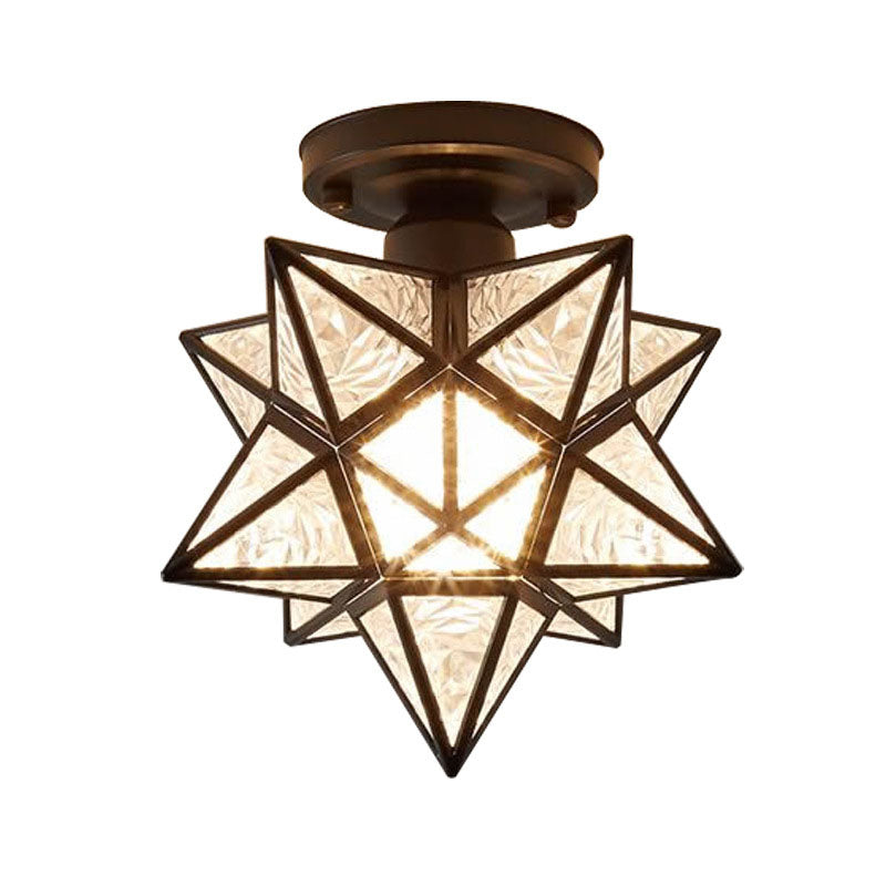 Star Semi-Flush Plafond Licht Traditioneel Plastic Plafond Mount Kroonluchter voor Slaapkamer