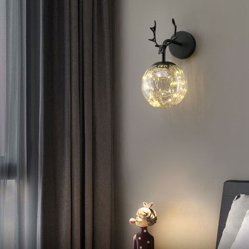 Globe Clear Glass Shade Sconce Light Creative Modern Wall Light Seguit Light Light