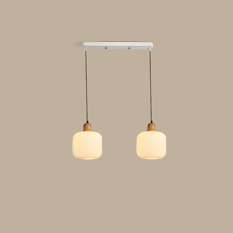 Wit Rubberwood Hanglampverlichtingsarmaturen Moderne Lantern Suspension Lamp voor restaurant