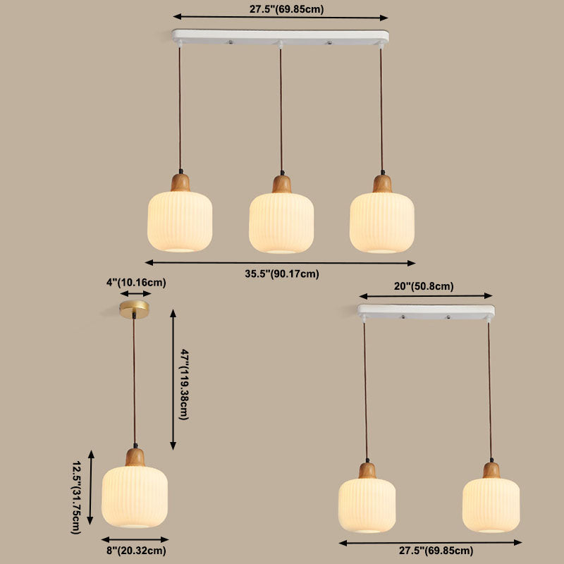 Wit Rubberwood Hanglampverlichtingsarmaturen Moderne Lantern Suspension Lamp voor restaurant