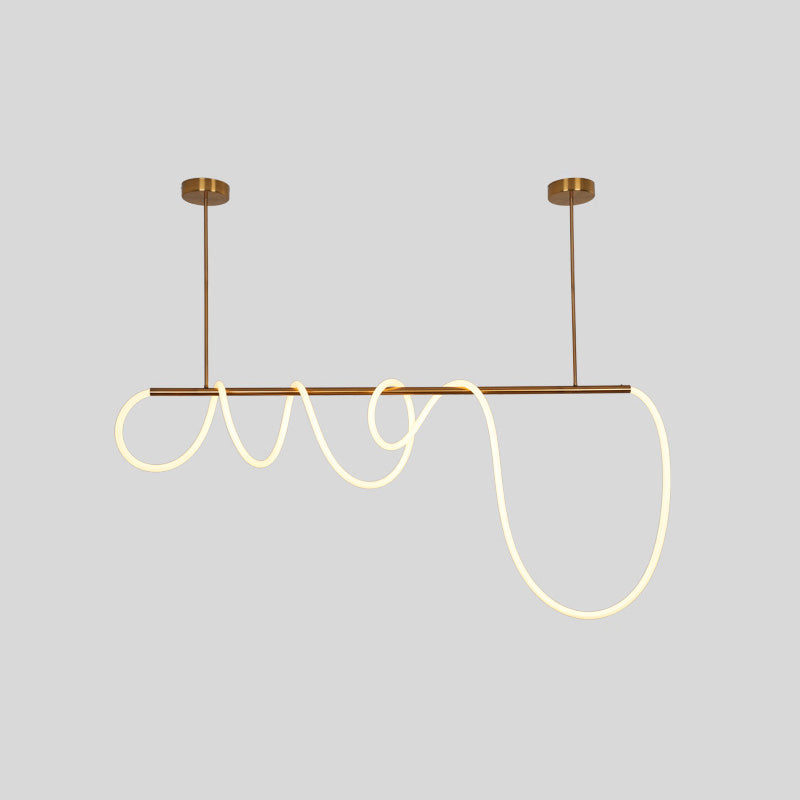 Linear Island Lighting Metal Contemporary Simplicity Pendant Lighting Fixtures for Restaurant