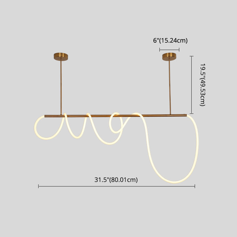 Linear Island Lighting Metal Contemporary Simplicity Pendant Lighting Fixtures for Restaurant