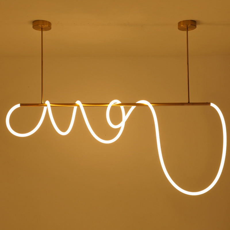 Linear Island Lighting Metal Contemporary Simplicity Pendant Lighting Fixtures for Restaurant