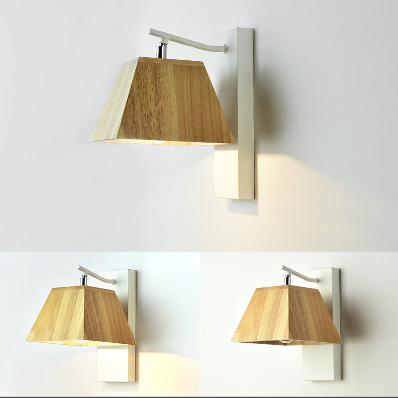 10" High Simplicity Wall Lighting Wooden Sconce Light Fixture for Bedroom