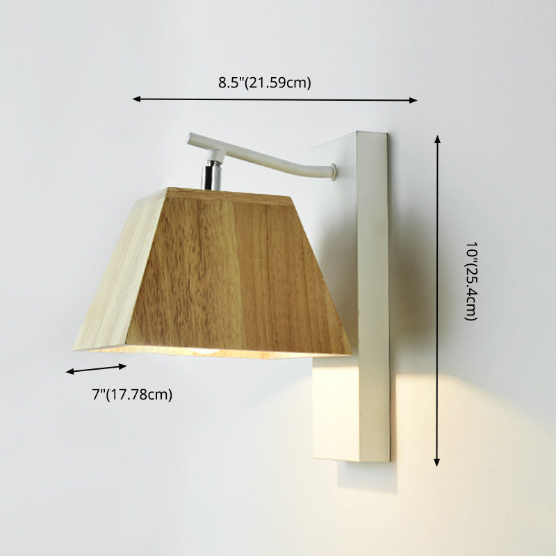 10" High Simplicity Wall Lighting Wooden Sconce Light Fixture for Bedroom