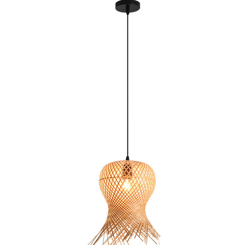 Chinese Handmade Pendant Lighting Fixtures Rattan Hanging Light for Restaurant