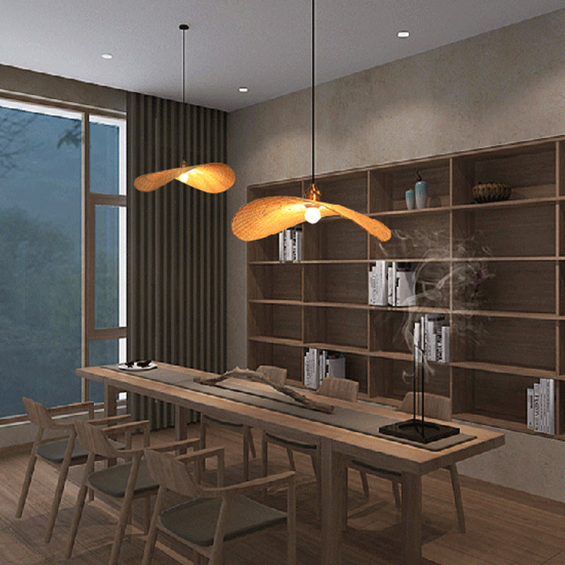 Chinesische Hutform anhängende Beleuchtungskörper Rattan hängen Licht für das Restaurant