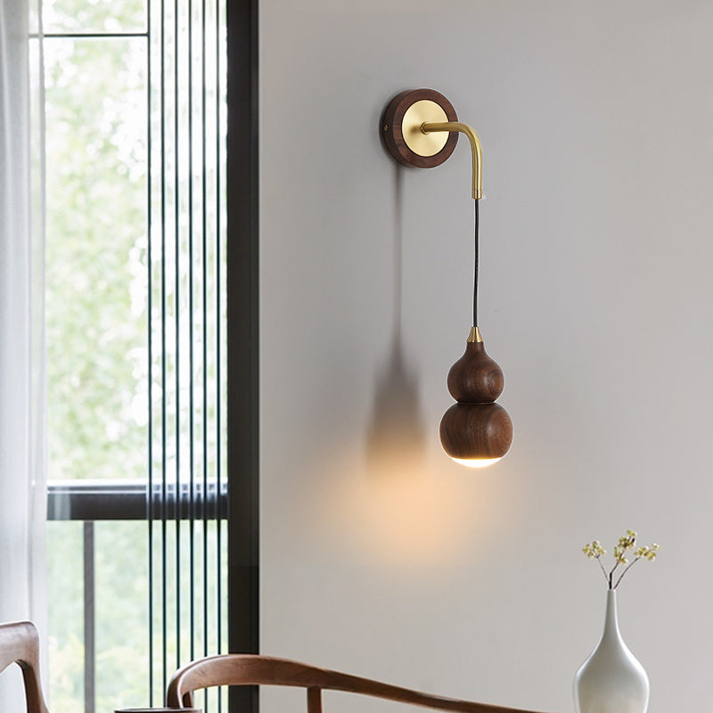 Warm Light Wall Sconce Light Contemporary Modern Indoor Light with Gourd shape
