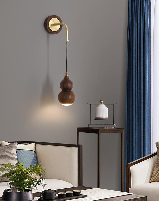 Warm Light Wall Sconce Light Contemporary Modern Indoor Light with Gourd shape