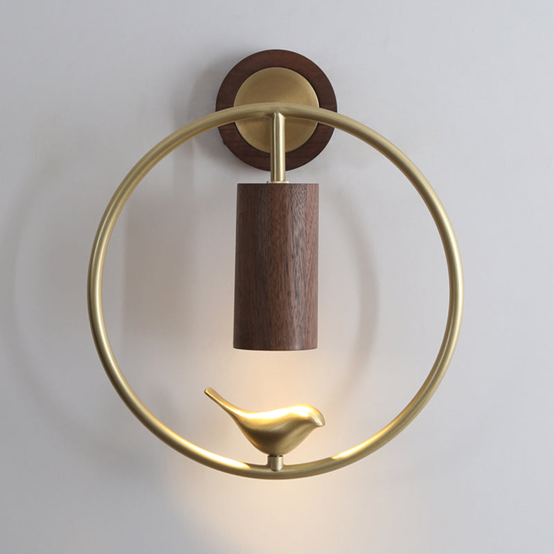 Luce di applique a muro Contemporaneo moderno luce interna in legno e ottone