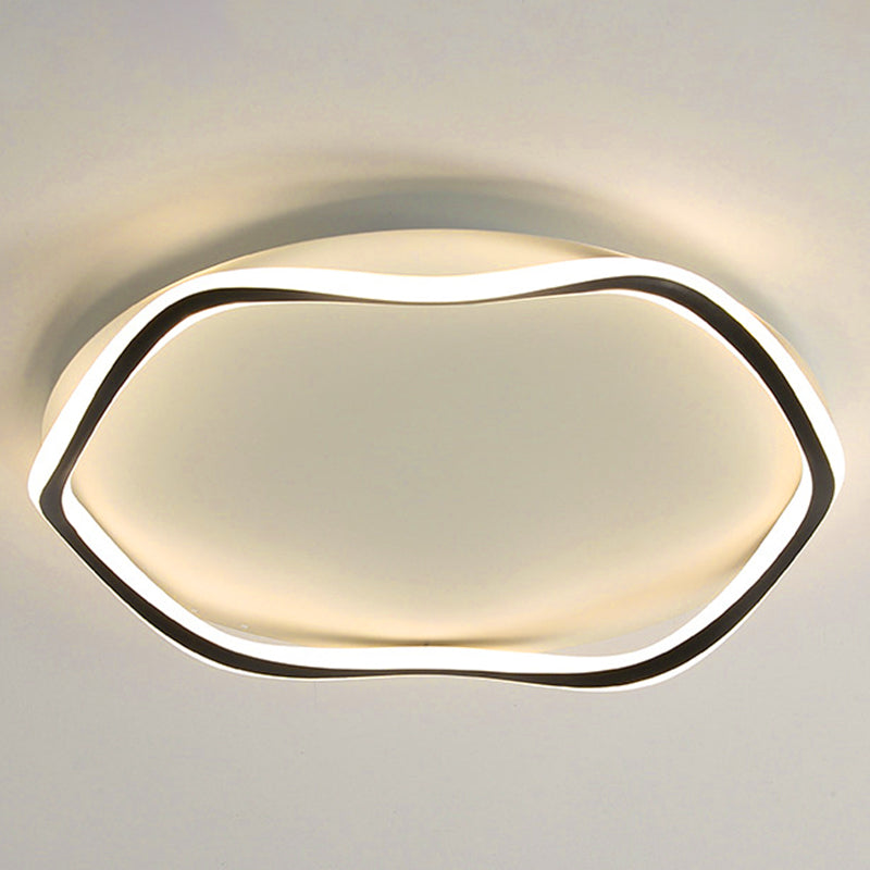 Modern Style Wave Flush Ceiling Light Metal 1-Light Flush Mount Ceiling Lighting Fixture