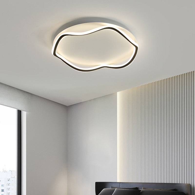 Modern Style Wave Flush Ceiling Light Metal 1-Light Flush Mount Ceiling Lighting Fixture