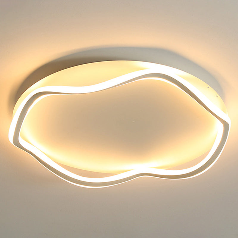 Modern Style Wave Flush Ceiling Light Metal 1-Light Flush Mount Ceiling Lighting Fixture