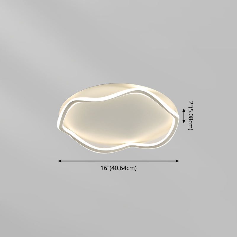 Modern Style Wave Flush Ceiling Light Metal 1-Light Flush Mount Ceiling Lighting Fixture