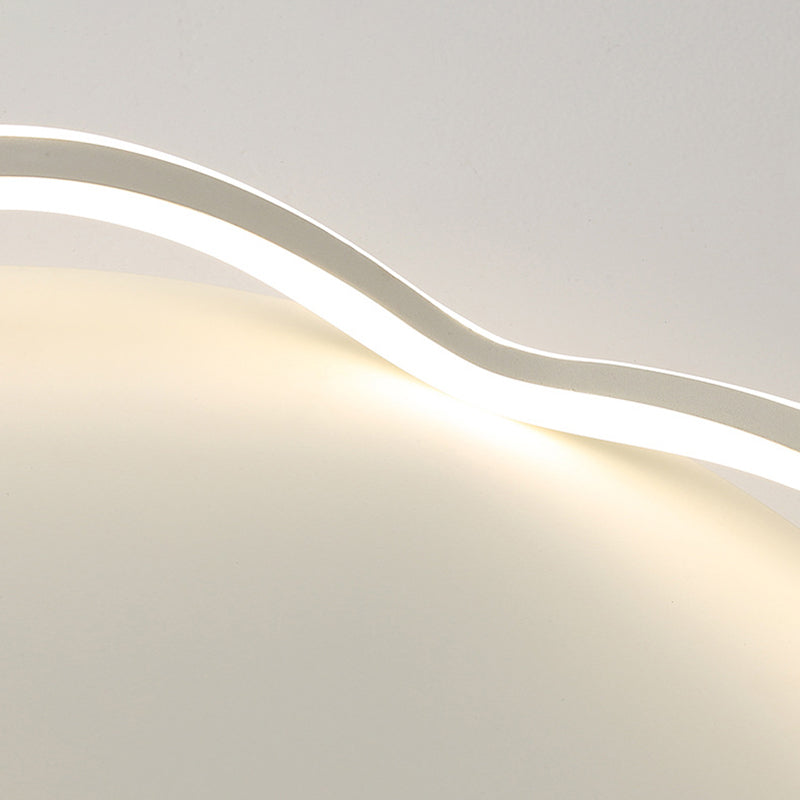 Modern Style Wave Flush Ceiling Light Metal 1-Light Flush Mount Ceiling Lighting Fixture