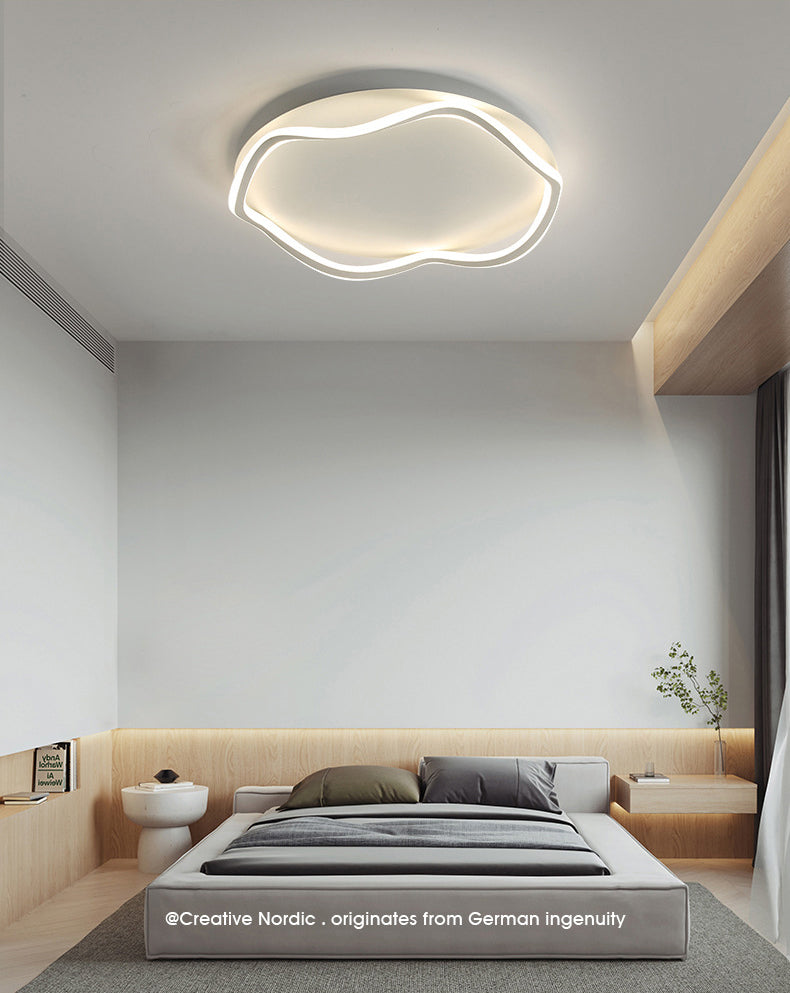 Modern Style Wave Flush Ceiling Light Metal 1-Light Flush Mount Ceiling Lighting Fixture