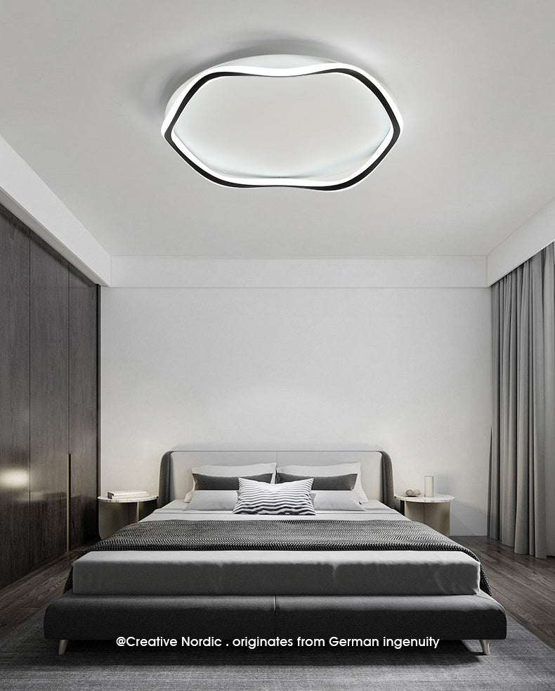 Modern Style Wave Flush Ceiling Light Metal 1-Light Flush Mount Ceiling Lighting Fixture