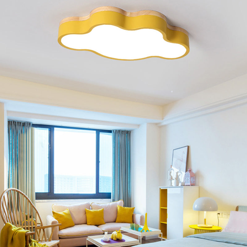 Lumière neutre en forme de nuage lampe encastrée lampe minimaliste en métal plafonnier pour chambre d'enfants